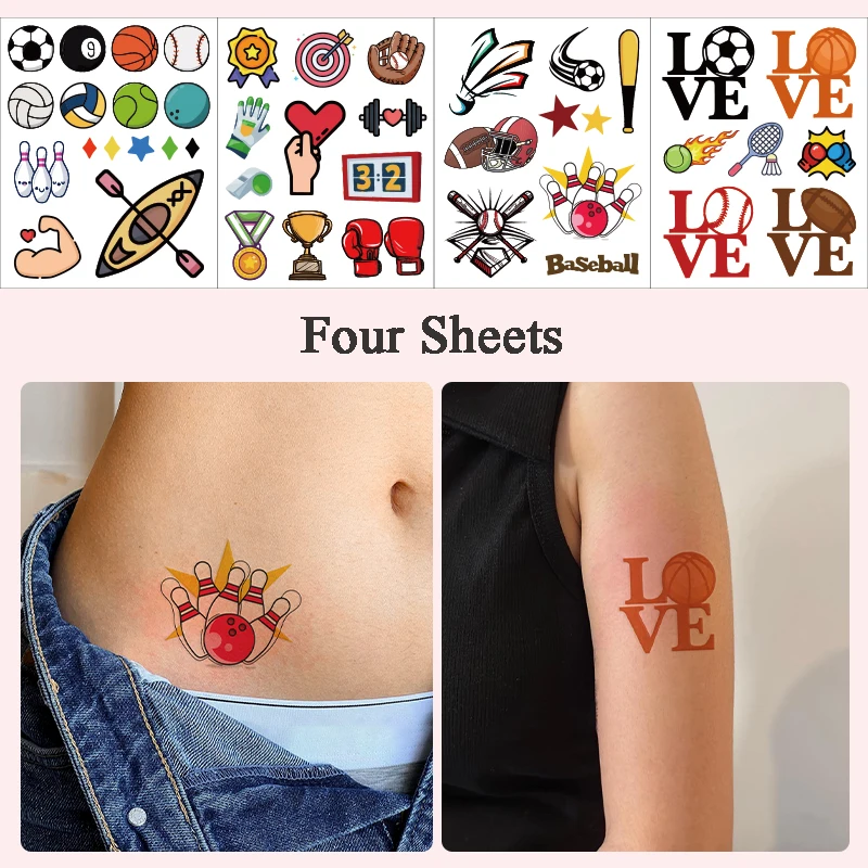 4 шт. модные временные татуировки для мужчин и женщин футбольный болельщик