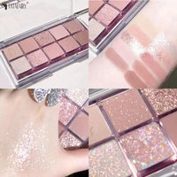 10 colors eyeshadow palette pearly matte earth color eye shadow shiny sequins eye pigments long lasting korean makeup cosmetic