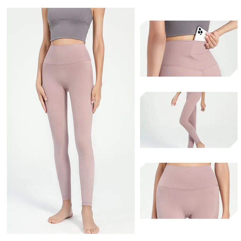 Stown Sportswear Woman Gym Workout Pants Fitness Pilates Tights with Pocket High Waist Sports Leggings for Women Push Up Effect