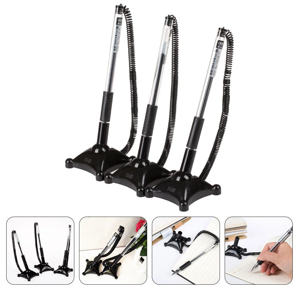 

3 Pcs Guestbook Black Gel Pen Office Sign Pens Business Multifunction Table Standing Plastic Accessory