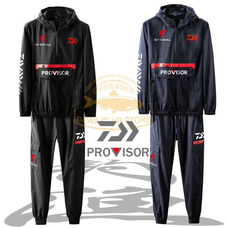 

2022 new fishing suit suit spring and autumn long-sleeved outdoor hooded riding suit men's windproof and waterproof fishing suit