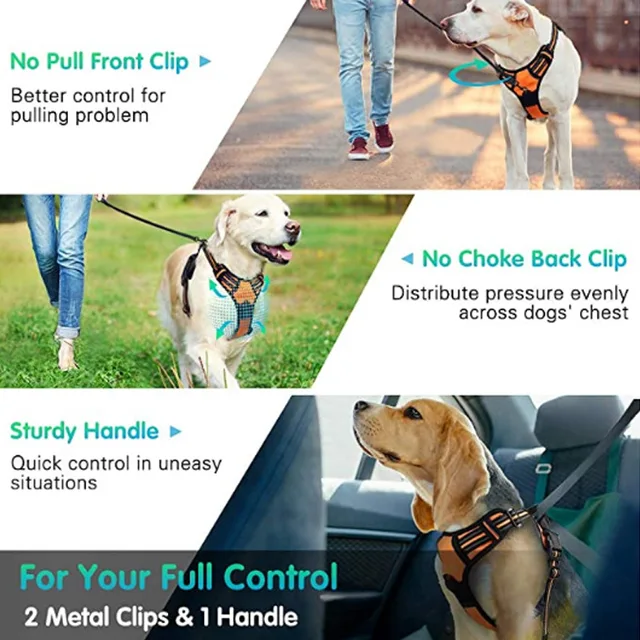 Dog Harness Dog Items Outdoor Walking Training Dog Accessories Breathable with Reflective Strips Pet Harness Vest Pet Supplies 2