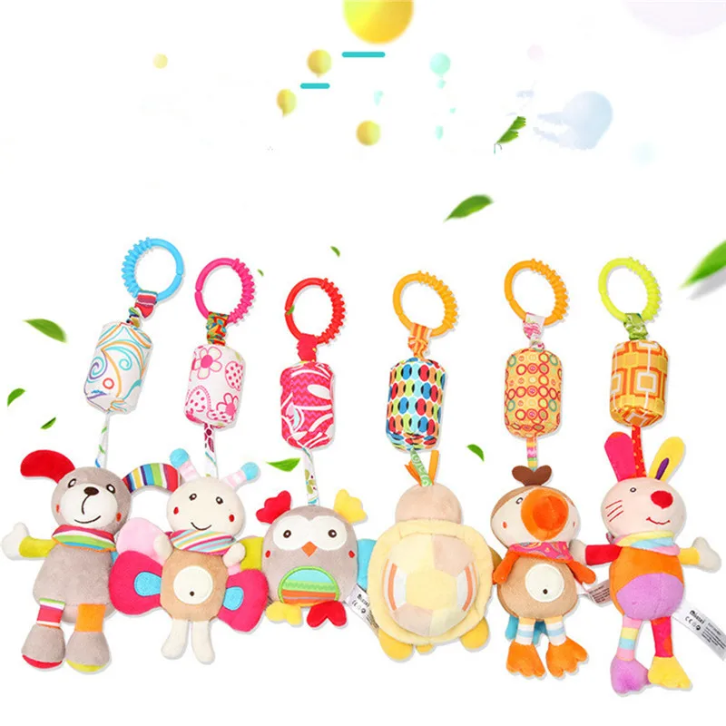 

Cartoon Infant Baby Toys Bell Mobile Baby Plush Toy Baby Bed Holder Wind Rattles Bell Toy Baby Crib Bed Hanging Bells New