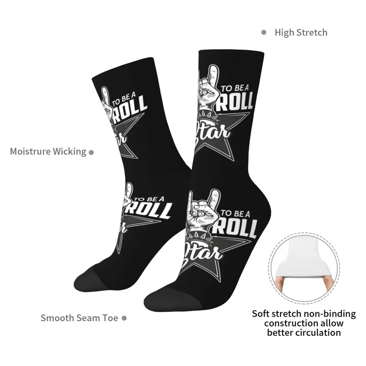 Born To Be A Rock And Roll Star кавайные носки School Мультяшные Носки с рисунком