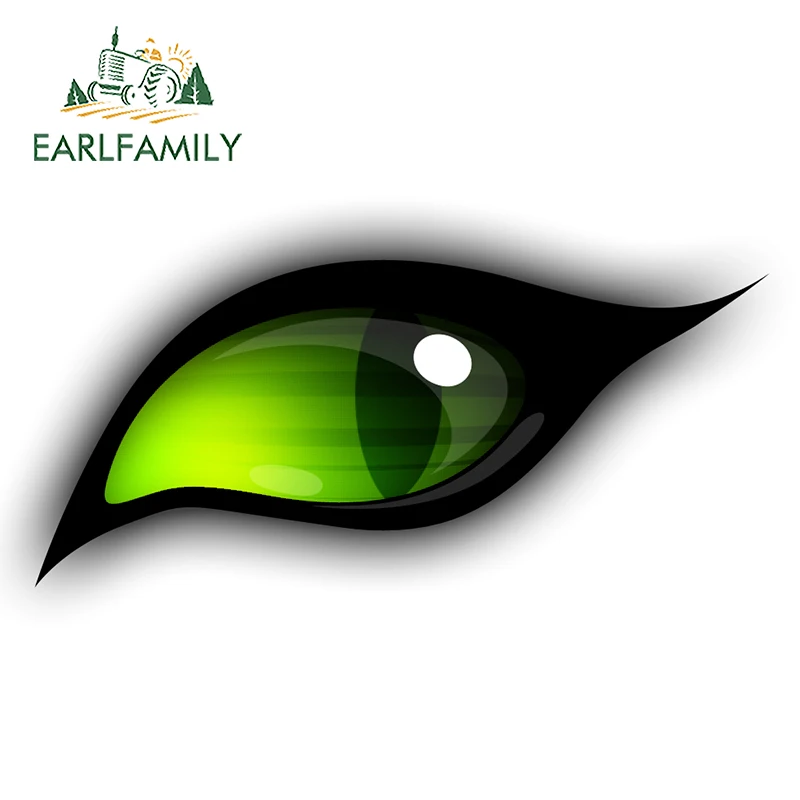 EARLFAMILY 13 см x 5,9 см для зеленых глаз автомобильные наклейки для ноутбука устойчивые к царапинам водостойкие наклейки для фургона виниловая автомобильная пленка с окклюзией и царапинами