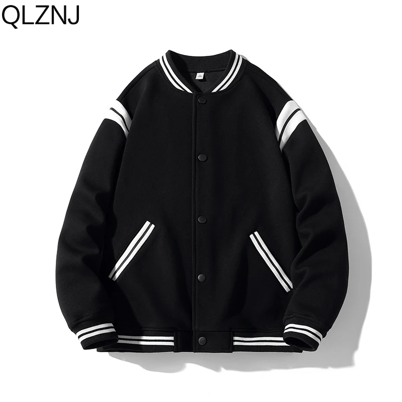 

Осенняя Куртка Varsity для мужчин Y2K, уличная одежда, пальто для колледжа, бейсбольная форма в полоску, винтажная куртка-бомбер большого размера, женская верхняя одежда