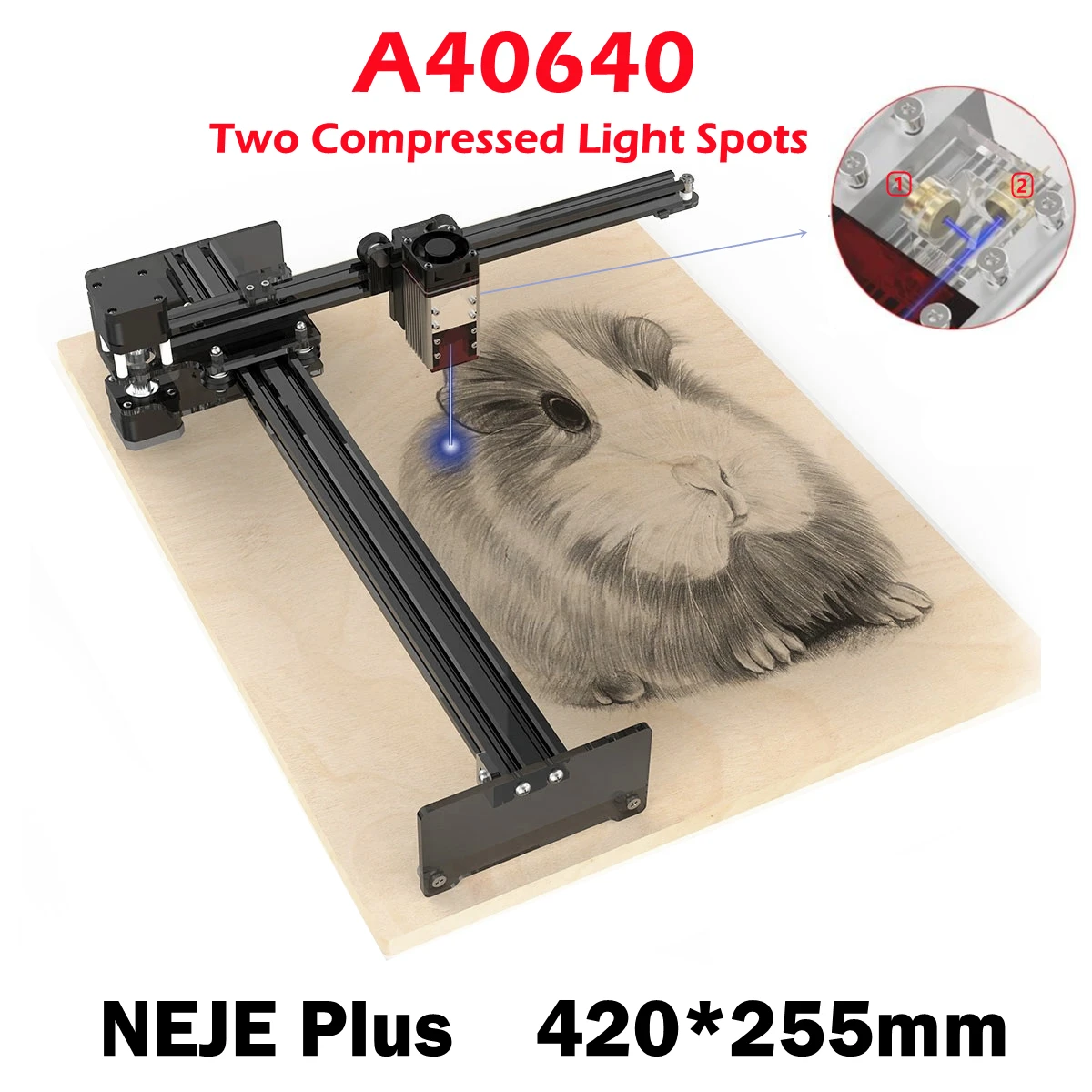 

NEJE Plus A40640 CNC 80W Laser Wood Cutter Engraver Engraving Machine DIY Mini Printer Metal Mark Tool Bluetooth Lightburn GRBL