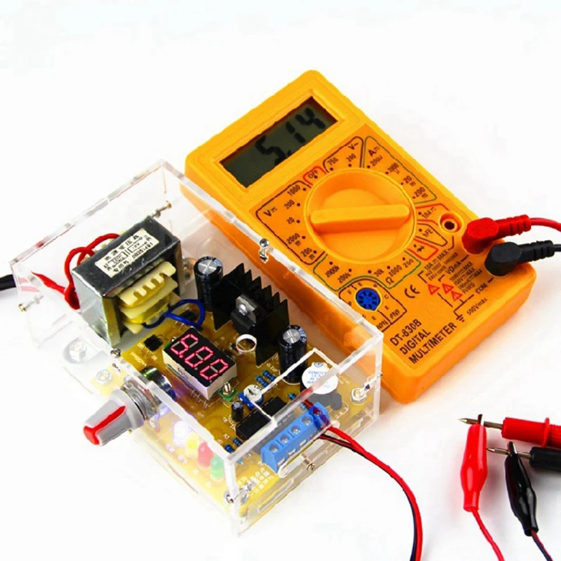 LM317 Adjustable Voltage Regulated Power Supply DIY Kit AC 220V Stabilized Laboratory EU Plug