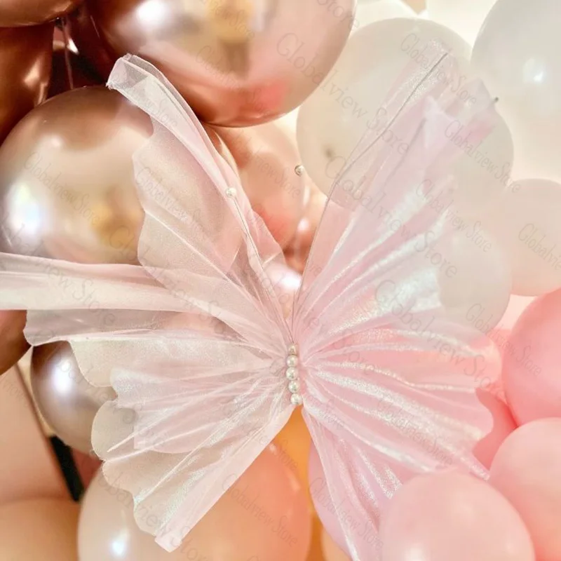 2 шт. огромные Жемчужные бабочки из органзы Марля фиолетовая розовая бабочка