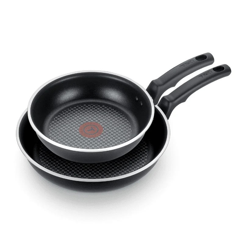 

& Strain Nonstick 2 Piece Fry Pan Cookware Set, 9.5 and 11 inch, Black, Dishwasher Safe Big pot for cooking 냄비 Cookware Cook