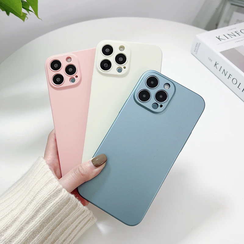 

Ultra-thin Hard Matte PC Phone Case For iPhone 14 13 12 11 Pro Max SE XR XS X 8 7 Plus Luxury Frosted Protection Cover Coque