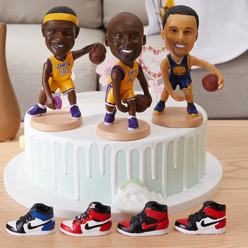 

Basketball Star Kobe Bryant Holds A Souvenir James Jordan Curry Car Decoration Doll Funko Pop Demon Slayer Lego Evangelion