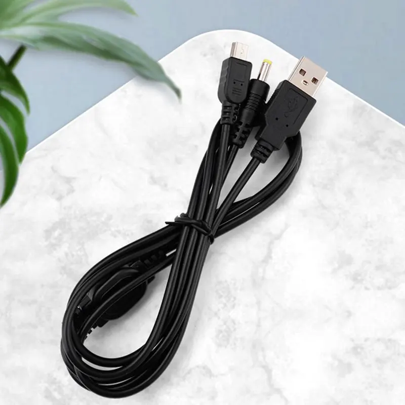 2-In-1 USB Data Cable Charger Charging Cord For PSP 2000 3000 Gaming Accessories