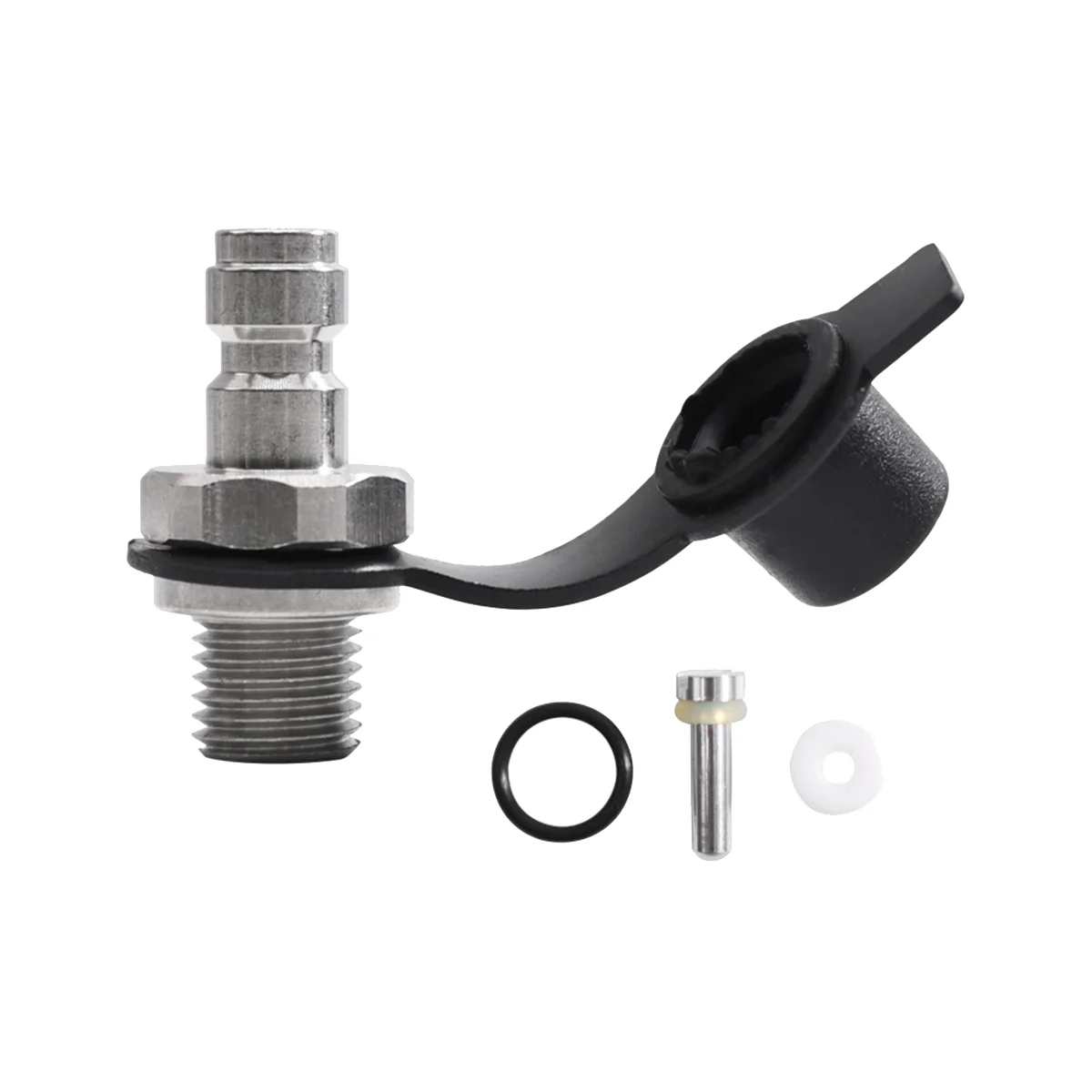 

CO2 Inflation Connector 1/8NPT Male Inflation Connector Stainless Steel Soda Water Bottle Parts with Gasket