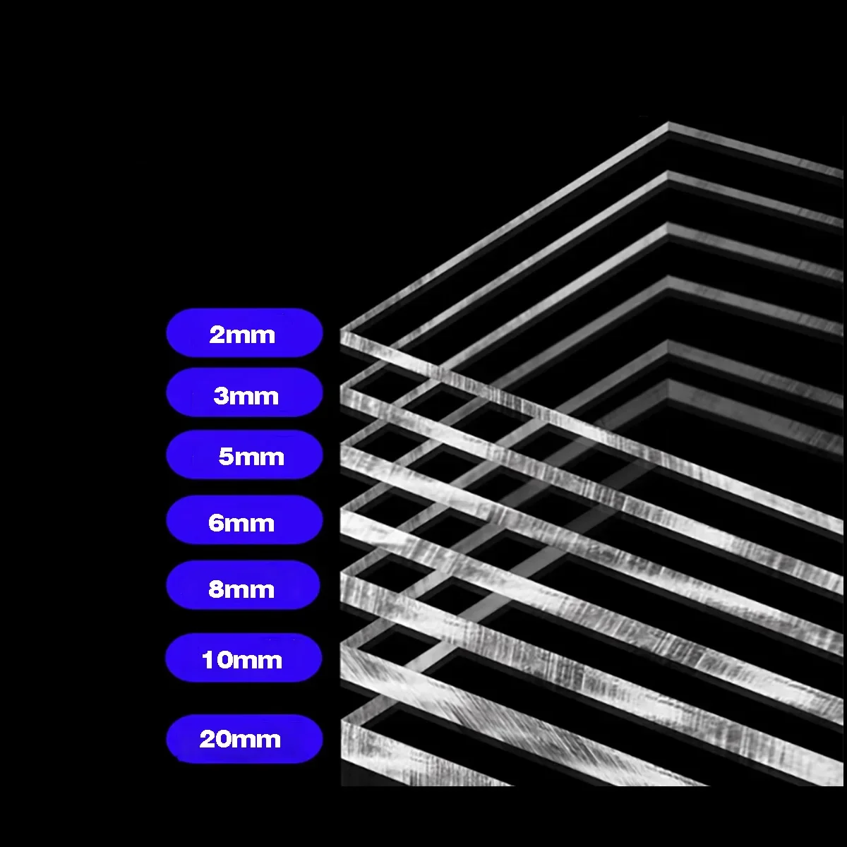 

Прозрачные акриловые пластины 1/2/3/4 мм