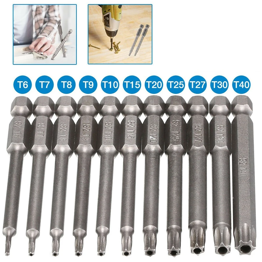 

T6-T40 Magnetic Head Torx Screwdriver Bit 75mm Security Tamper Proof Star Screw Driver Bit For Electric Screwdriver Hand