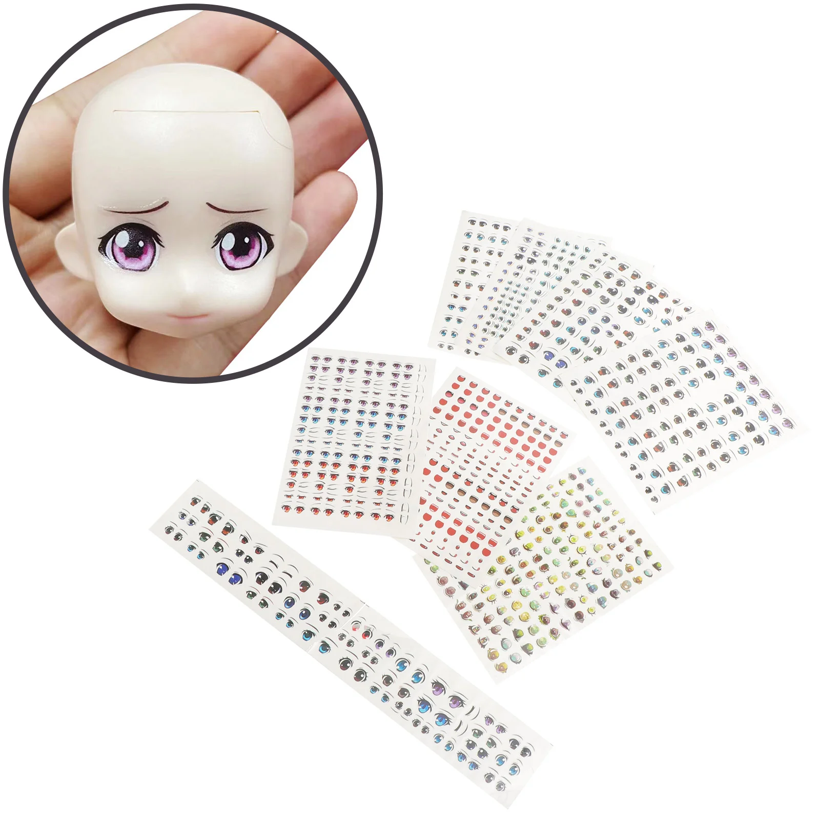 

Stickers Eyes Decalswater Eyeface Cartoon Diy Clay Sticker Crafts Eyeballexpression Decal Figurine Eyebrow Bottles Lovely