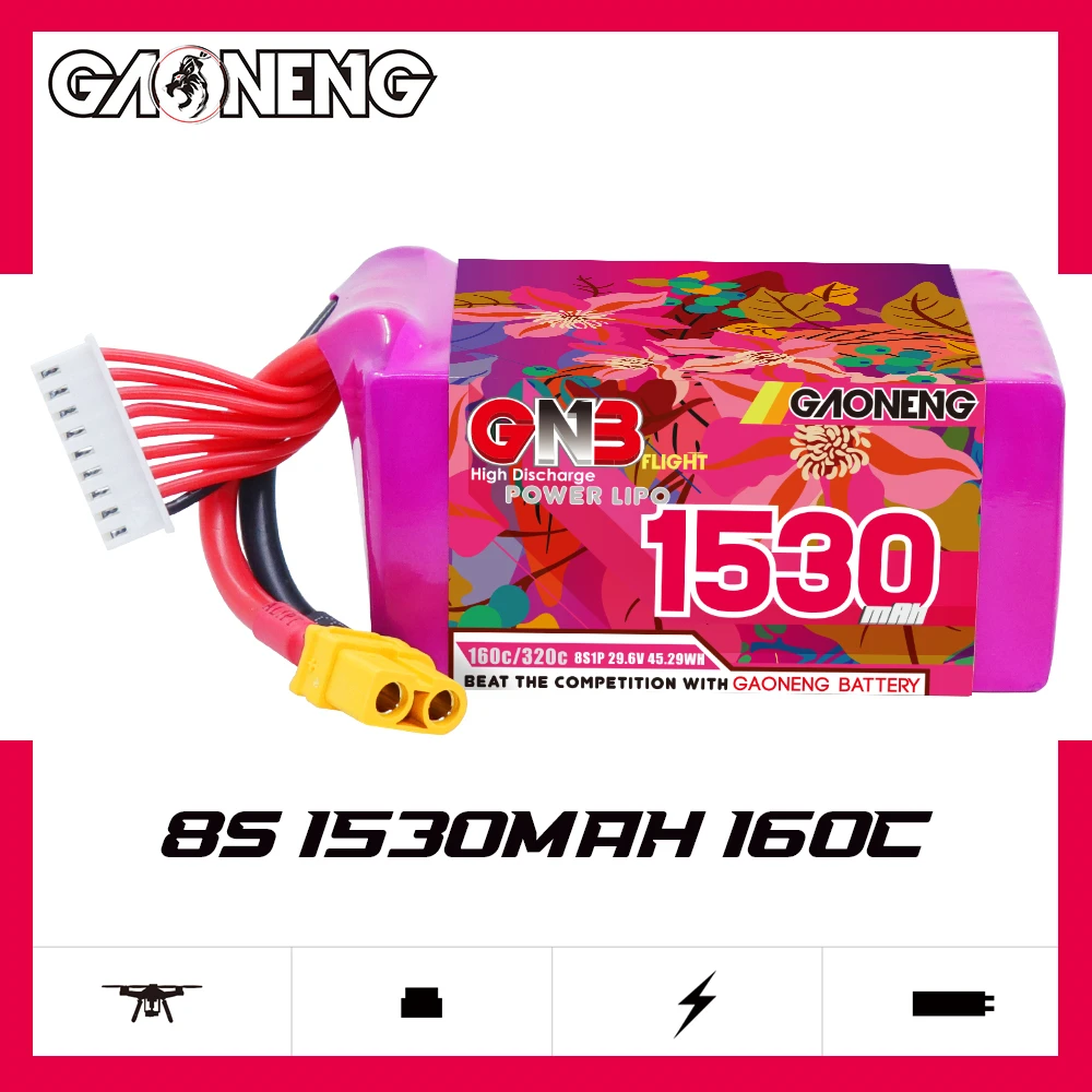 GNB 8S 29 6 В 1530 мАч 160C/320C Lipo Батарея для RC FPV Дрон Квадрокоптер Самолет Вертолет