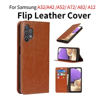 for samsung a32 5g a42 a52 a72 a82 a12 mobile phone case a32 4g protective case leather wallet flip leather cover