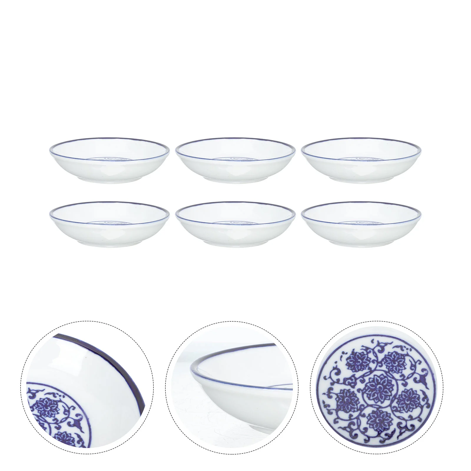 

4pcs Seasoning Plate Sauce Dish Practical Sauce Plate Ceramic Dipping Bowls