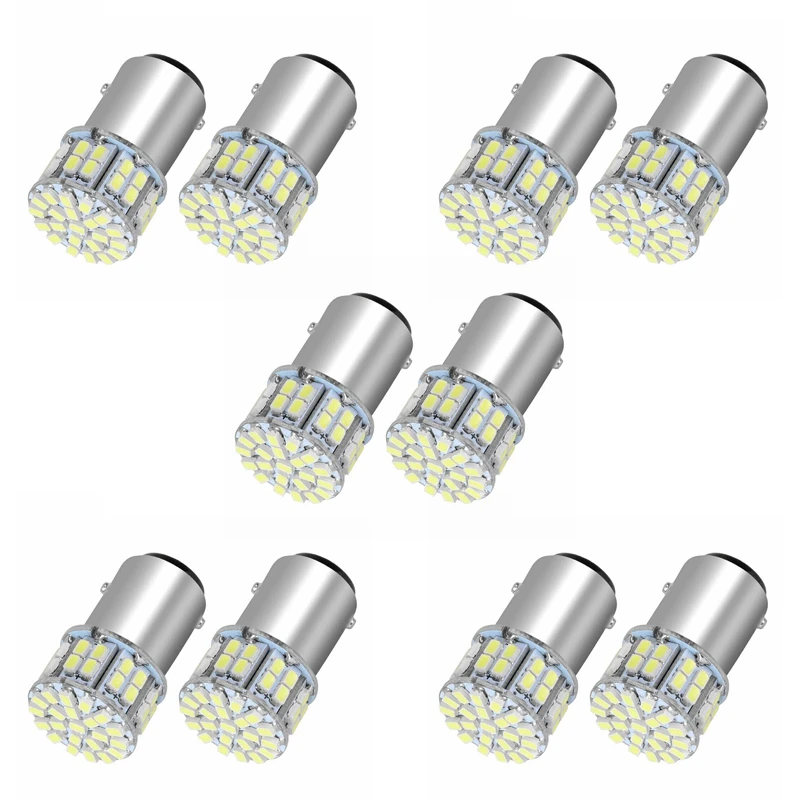 

10 шт. 6000K Белый 1157 50SMD задний тормозной фонарь лампочка BAY15D 12 В