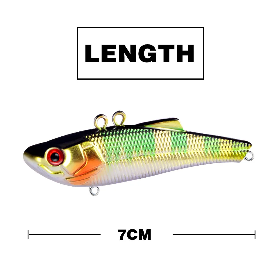 1PCS VIB Fishing Lure Swim Minnow Wobbler Hard Bait 7cm 7g Artificial Crankbait Winter Sea Bass Diving Swivel |