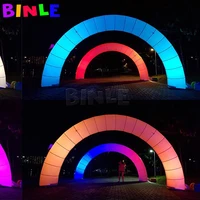 8x4m high inflatable led arch with colorful lighting strip for the music party stage event show