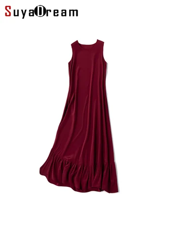 SuyaDream, женское платье из шелка, винного цвета