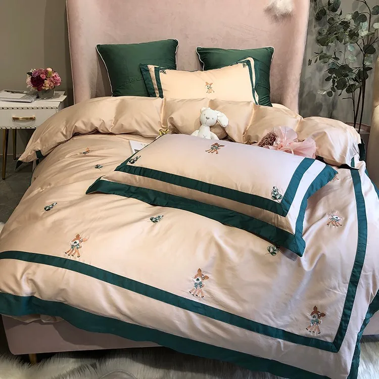 

60s Cotton Luxury Comfortable Bedding Set Queen King Size Super King Duvet Cover Bed Sheet Set 2.0m (6.6 feet)