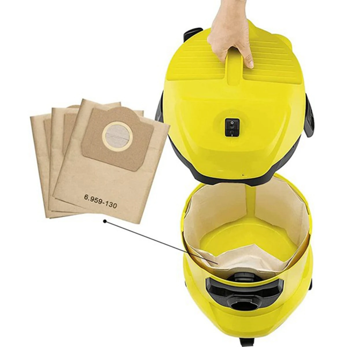 15 шт. мешок для пылесоса Karcher 6.959-130.0 фильтрующие мешки A2201 WD3 бумажный детали