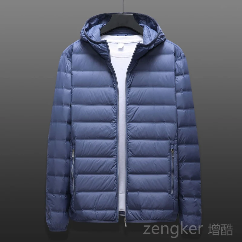Новый Зимний Тонкий пуховик мужская повседневная легкая пуховая куртка мужской