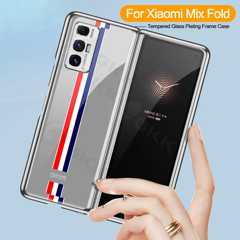 

GKK роскошный чехол с покрытием из закаленного стекла для Xiaomi Mix, складной противоударный Твердый чехол с полной защитой для Xiaomi Mix, складной ч...