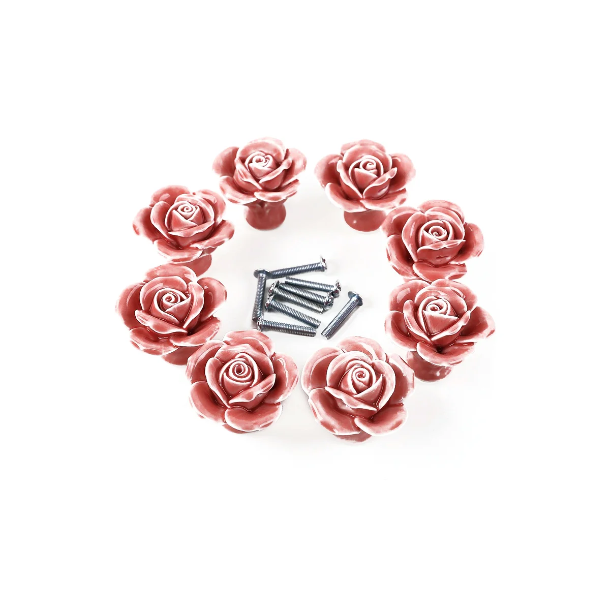 

Knobs Handledrawer Ceramic Dresser Cupboard Rose Handles Cabinet Door Kitchen Closet Flower Decorative Bin Hand Hanging Knob