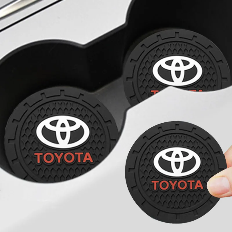 

1pcs Car Cup Coaster Non-Slip Mat For Toyota Corolla Yaris Chr Auris RAV4 Land Cruiser Camry 2006 Highlander Prado Vitz Tundra