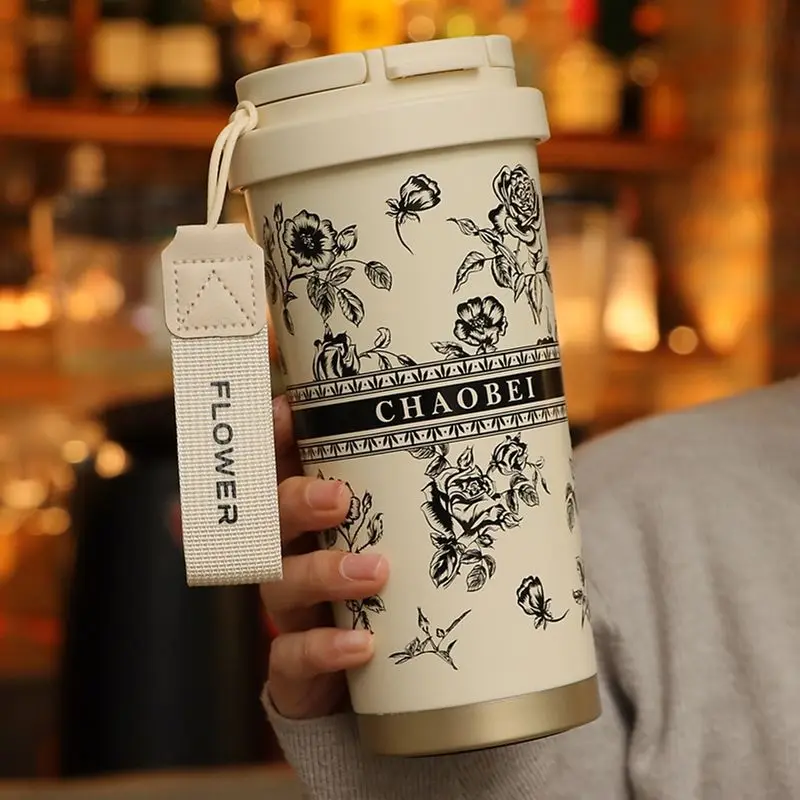 

Термокружка Fanying из нержавеющей стали с цветочным принтом