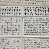 50000 Style Different Finger Rings Wholesale In Stock 100pc/Lot Hot Vintage Silver Gold Color New Alloy Joint Ring Party Women