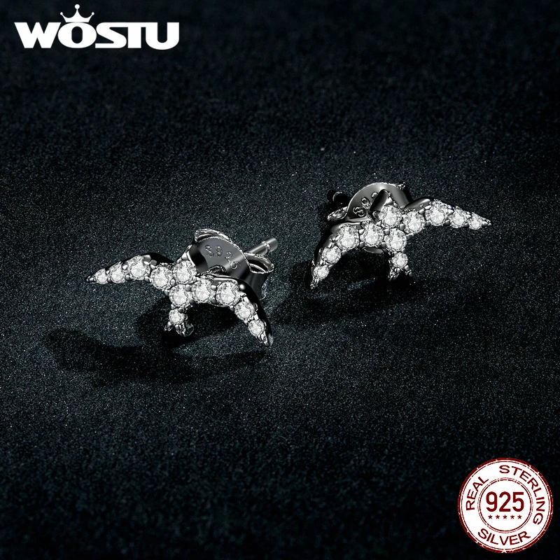 Женские серьги-гвоздики в виде птицы из серебра 925 пробы |