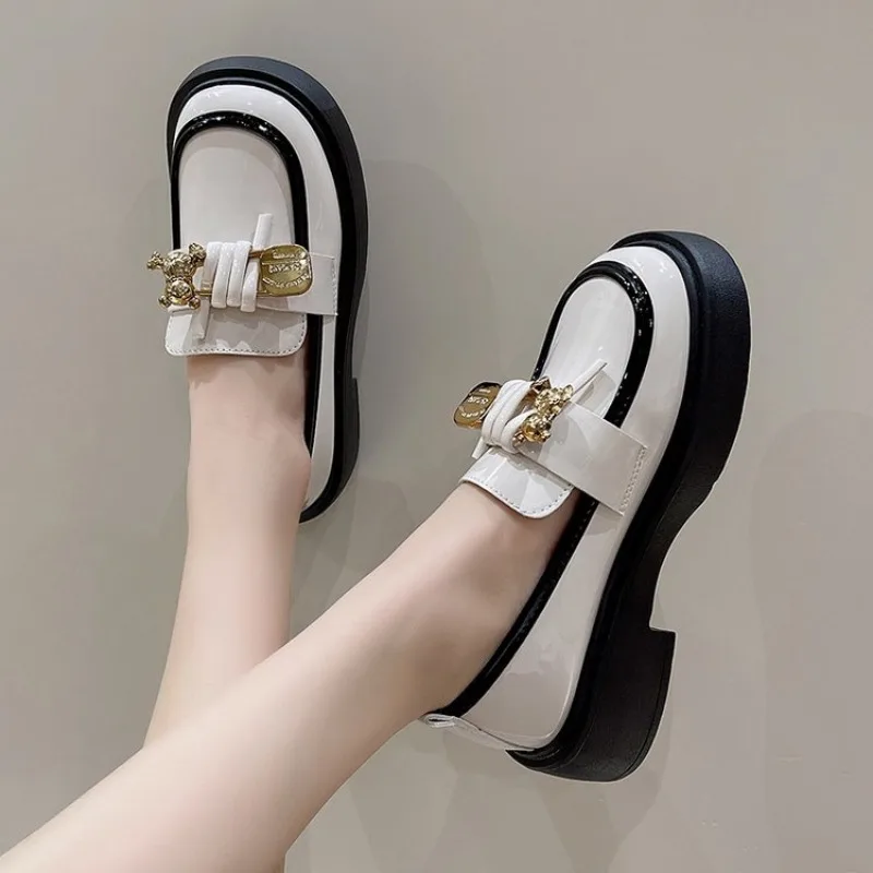 Японская Искусственная Униформа Jk Черные Лакированные Кожаные Туфли На Плоской