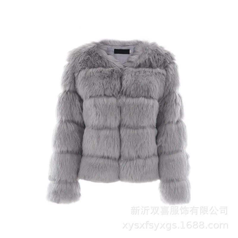

2022 Fur Wholesale New Fashion Fox Fur Faux Fur Coat Women's Korean Warm Slim Fit Leather Fur Coat