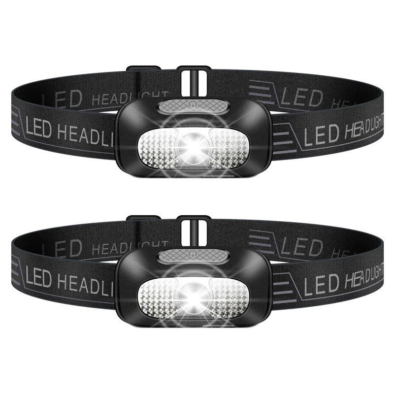 

2 Pack LED Head Light Outdoor Head Light 5 Modes Head Lights For Camping Climbing Hiking Fishing Night Reading Running