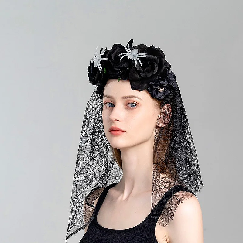 

Женская красная кружевная Фата в виде короны