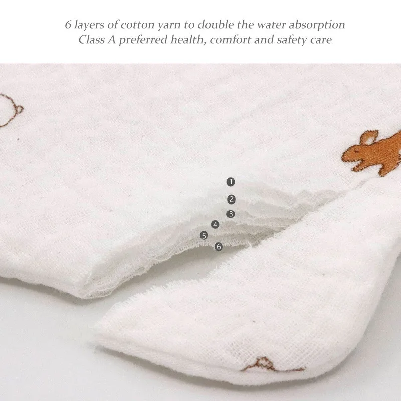 Детские нагрудники поворот на 360 градусов 6 слоев марлевого муслина детская ткань