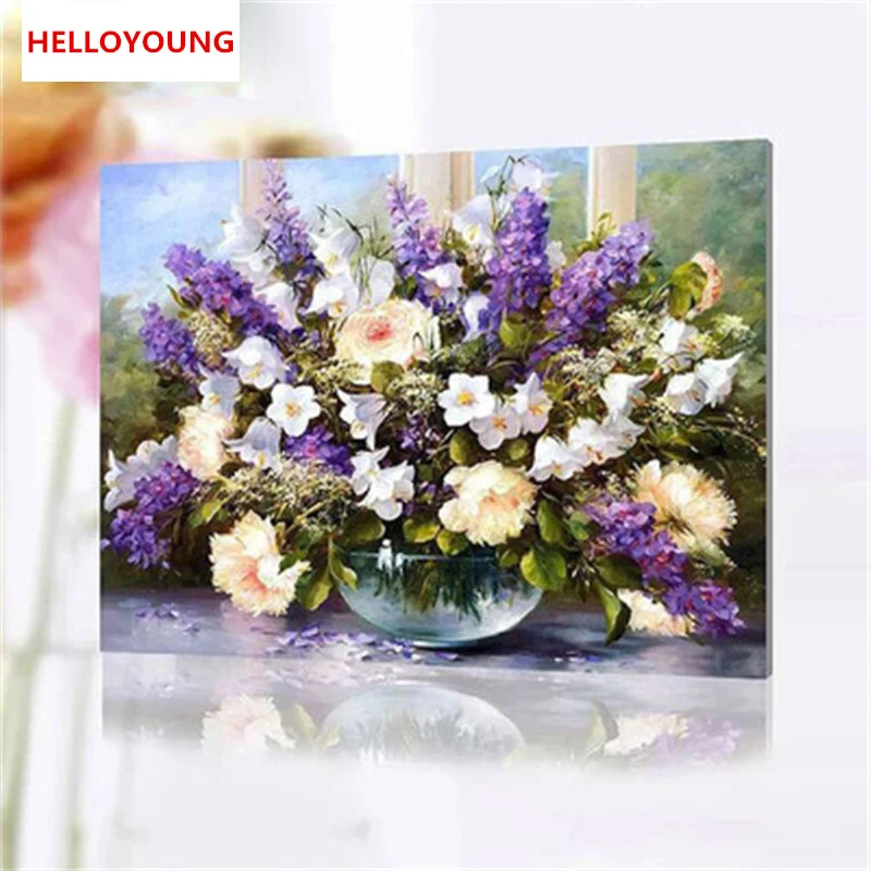 

Lavender Flowers DIY Handpainted Oil Painting Digital Painting by numbers oil paintings chinese scroll paintings Home Decoration