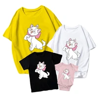disney t shirts mary cat funny casual kids short sleeve baby romper family match unisex adult modern comfy tops print graphic