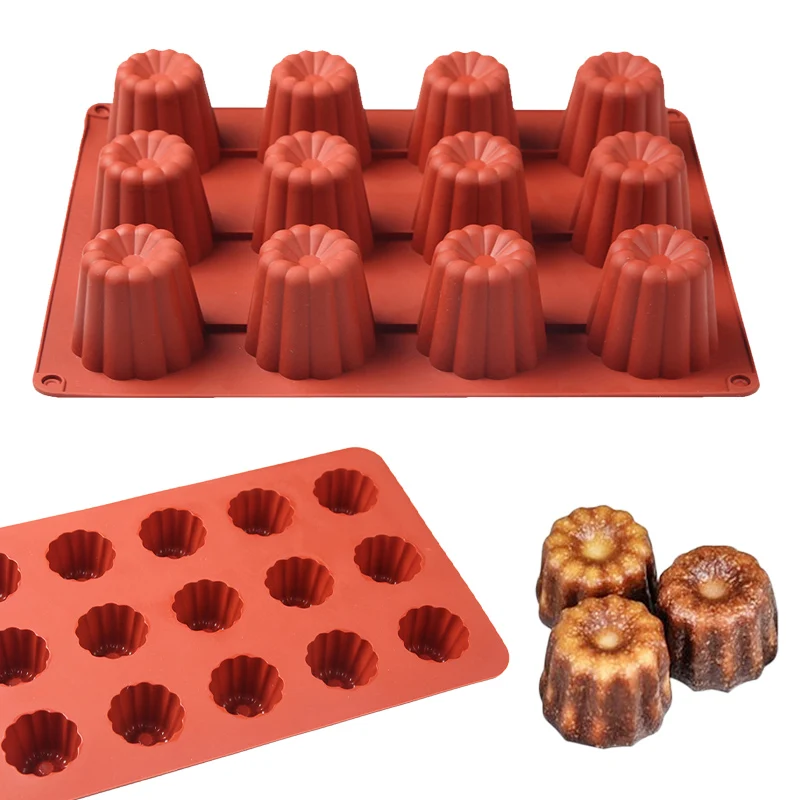 

New Non-stick Canelé Mould Baking Tin Canneles Cake Pan Diy Soap Mold Cupcake Silicone Mold Baking Tray Bakeware