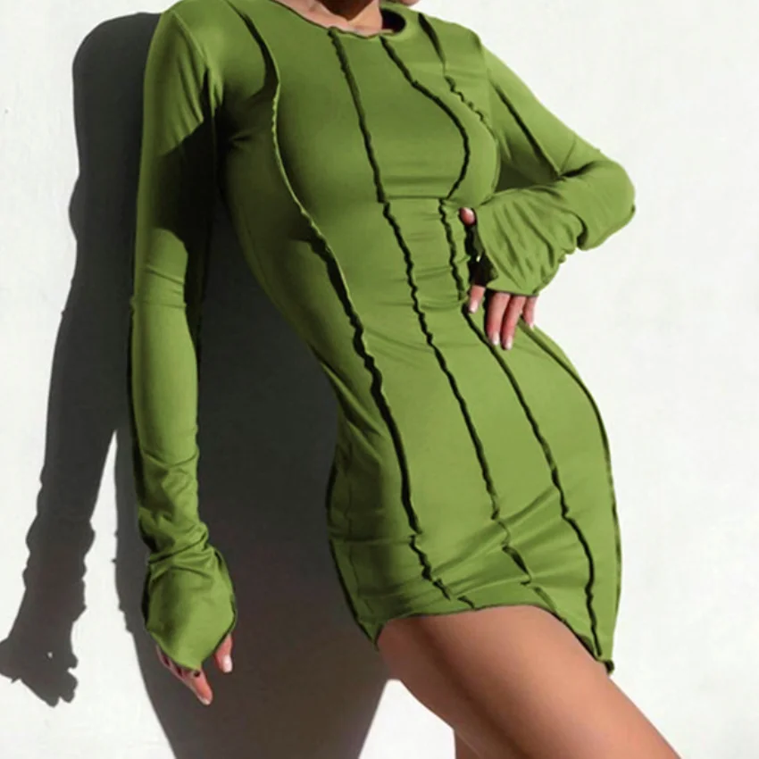 

Casual Women's Dress 2023 Summer Fashion Spicy Girl Irregular Round Neck Sexy Short Skirt Tight Wrap Hip Dress Women