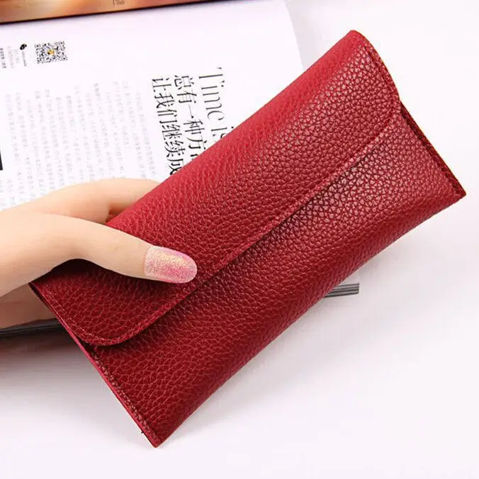 New women's purses, ladies' long wallets, women's fashion purses, thin student wallets, simple buckles, card wallets, wholesale