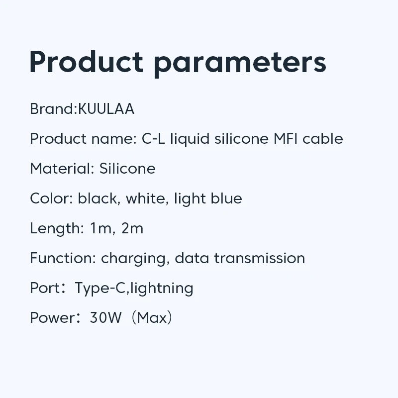 Кабель MFi KUULAA с USB C на Lightning для iPhone быстрая зарядка PD 30 Вт Type 14 13 12 11 Pro Max X XS XR 8 -