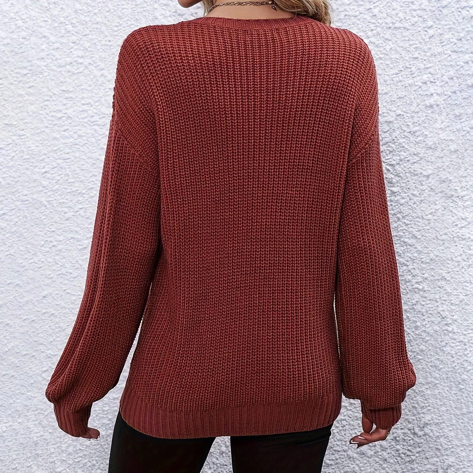 Женский Повседневный пуловер с надписью и круглым вырезом свитеры карманами