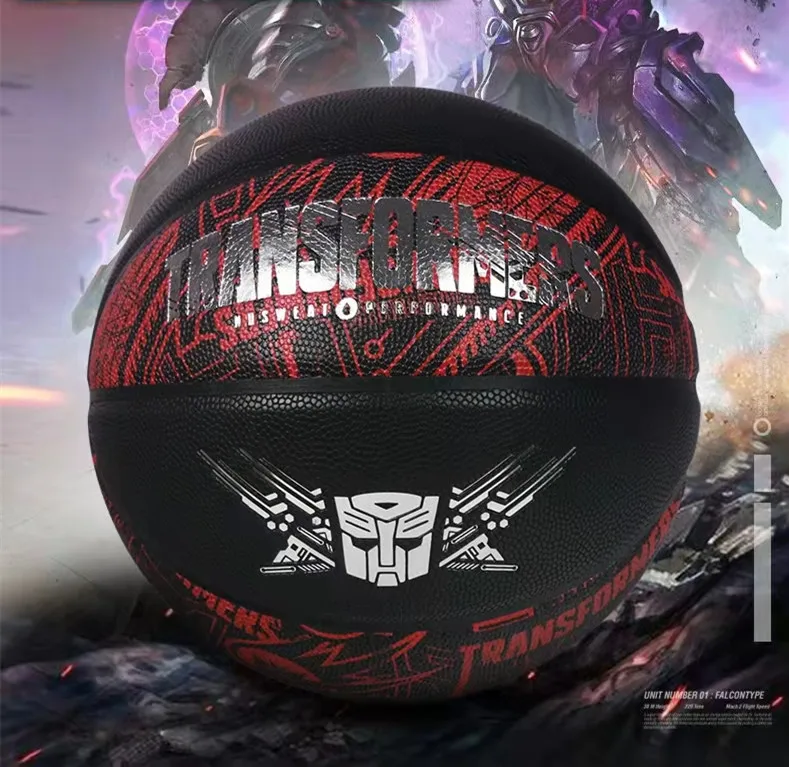 PROSELECT Transformers Optimus Prime Basketball Silver Logo PU Wear-resistant Indoor Outdoor Match Gaming ball size 7 Gift